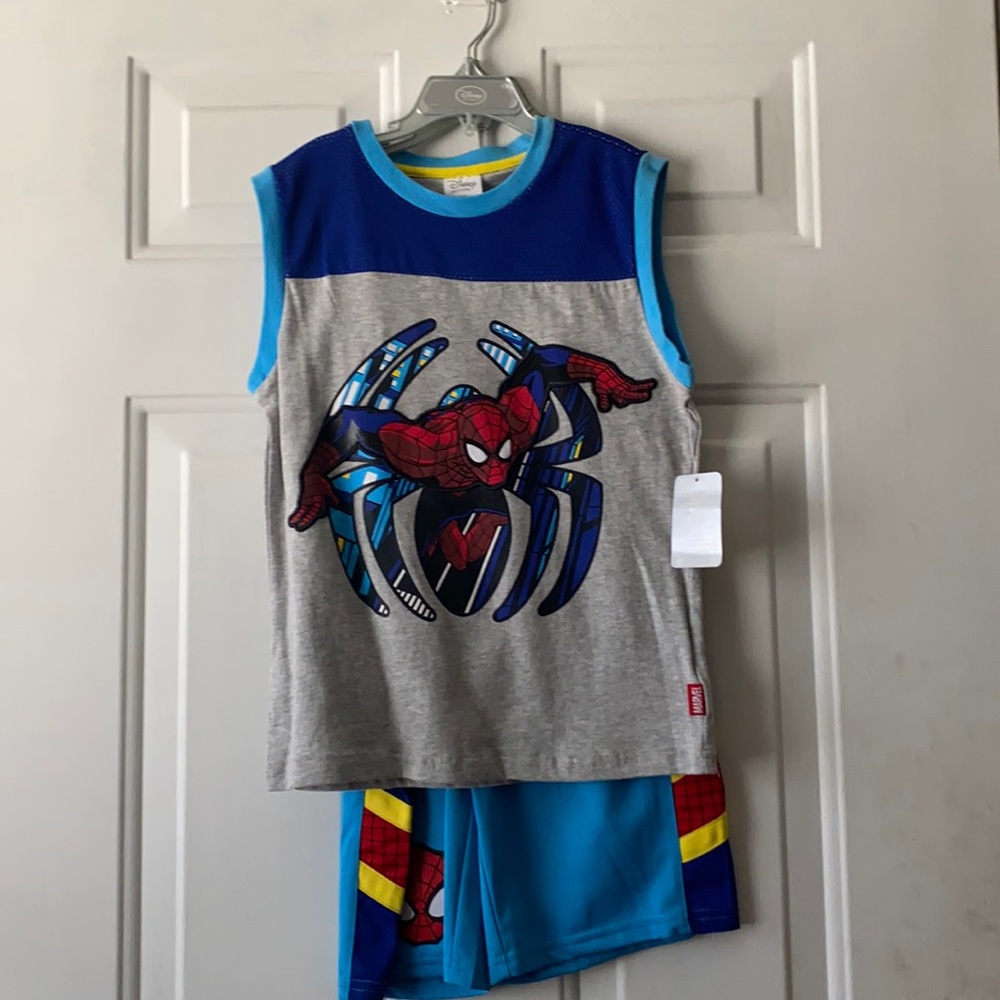 Disney Store Spider-Man Marvel Tang Top And Shorts Set Brand New Size 9/10